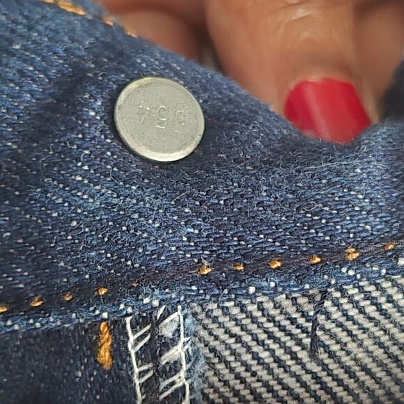 Vintage 554 Levis Jean High Rise Cotton Orange Tab 80s Dark Wash Straight USA 24 - Picture 9 of 14